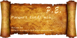 Pangert Eutímia névjegykártya